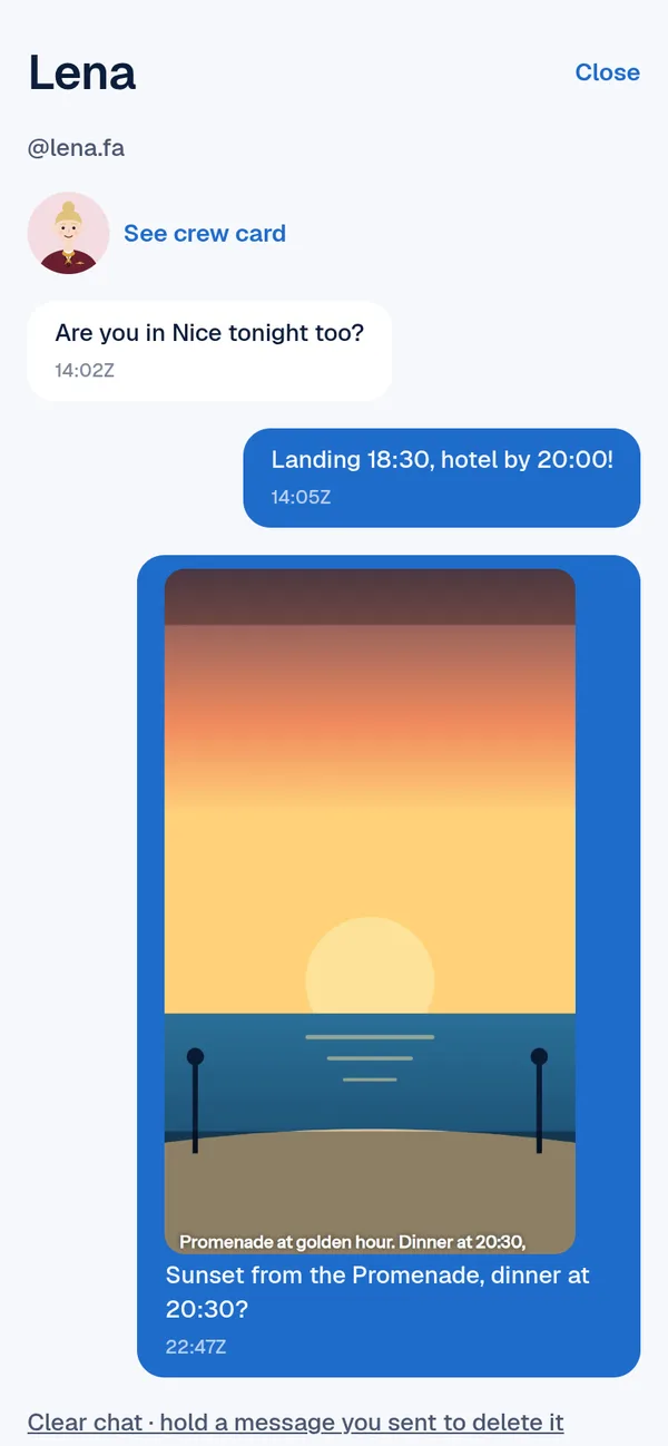 Chat with a shared photo